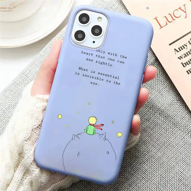 Cartoon Little Prince Phone Case Candy Color Blue for iPhone 11 12 pro XS MAX 8 7 6 6S Plus X 5S SE 2020 XR a3