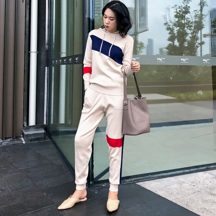 

Photo Shoot European Goods 2019 Early Autumn Western Style Set Joint Sports Casual Two-Piece Set-Style WOMEN'S Suit