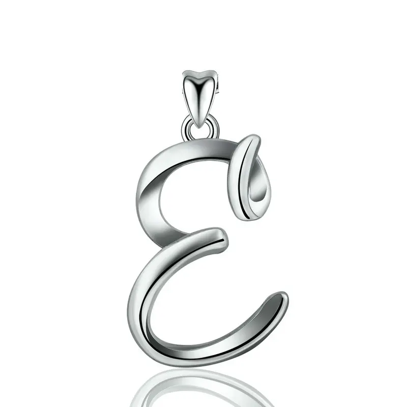 only pendant E EUDORA уникальное 925 пробы Серебряное ожерелье с подвеской в виде буквы A& B для женщин и мужчин модное персонализированное ювелирное изделие подарок для девочки CYD109 - Окраска металла: only pendant E