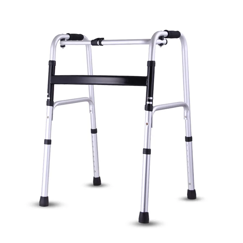 Elderly Aluminum Alloy Walker 8 Height Ajustable Foldable Walking Stick For Disabled Four-legged Crutches Walking Aids