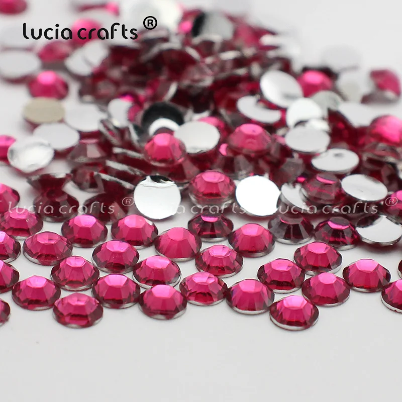 Fuschia Lucia crafts, 4 мм, 1000 шт./лот, SS16, стразы из смолы с плоской задней поверхностью, сделай сам, для мобильного телефона, для дизайна ногтей, наклейки, дрель F0701 - Цвет: Fuschia