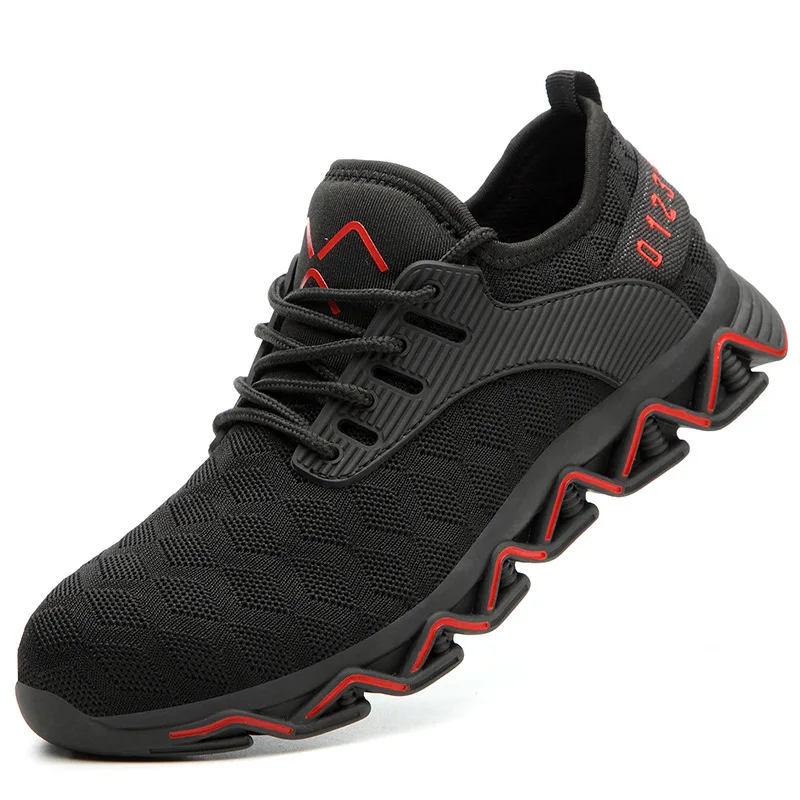 MOTK BECON неубиваемая обувь Райдера для мужчин со стальным носком, безопасная обувь, светильник, уличные кроссовки для работы, ботинки с защитой от проколов 906 - Цвет: Red