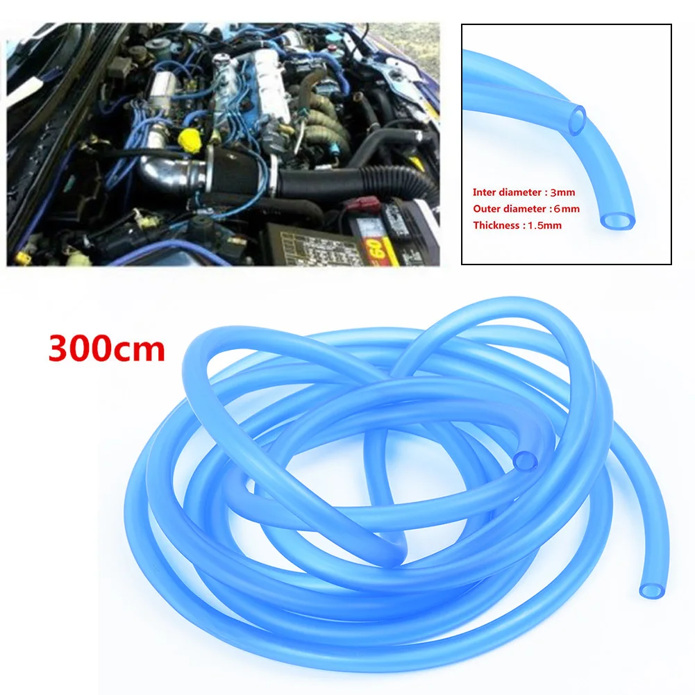 

Blue Car Vacuum Hose Silicone Fuel Line Tube Gas Oil 3MM ID Fitting Replacemen