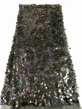 

New Design High Quality Tulle Sequins African Lace Fabric Guipure Embroidered French Net Nigerian Lace Fabric for Wedding FR1113
