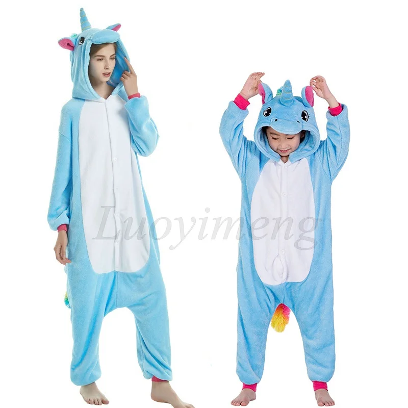 baby robe and slippers New Animal Unicorn Pajamas Adults Winter Sleepwear Kigurumi Wolf Panda Unicornio Pyjamas Women Onesie Anime Costumes Jumpsuit baby clothes brands