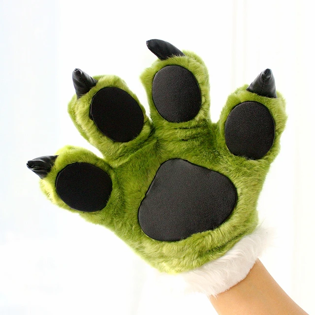 No//Brand Bear Cat Paw Claws Mittens,Halloween Animal Costume Gloves,Winter Warm Cartoon Gloves Mittens,Plush Cycling Gloves,Cold Weather Gloves,Lightweight Novelty Gloves for Cosplay Party