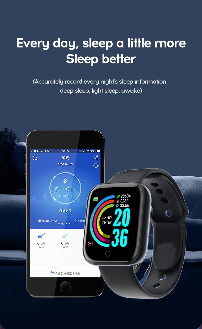 10Pcs Wholesale D20 Smart Watch Women Men Fitness Tracker Y68 Smart Watch D20 SmartWatch for children Kids pk t500 plus m6