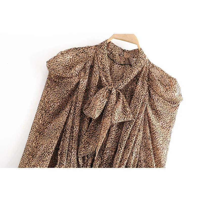 Модная женская рубашка Za,, Ретро стиль, Леопардовый принт ...