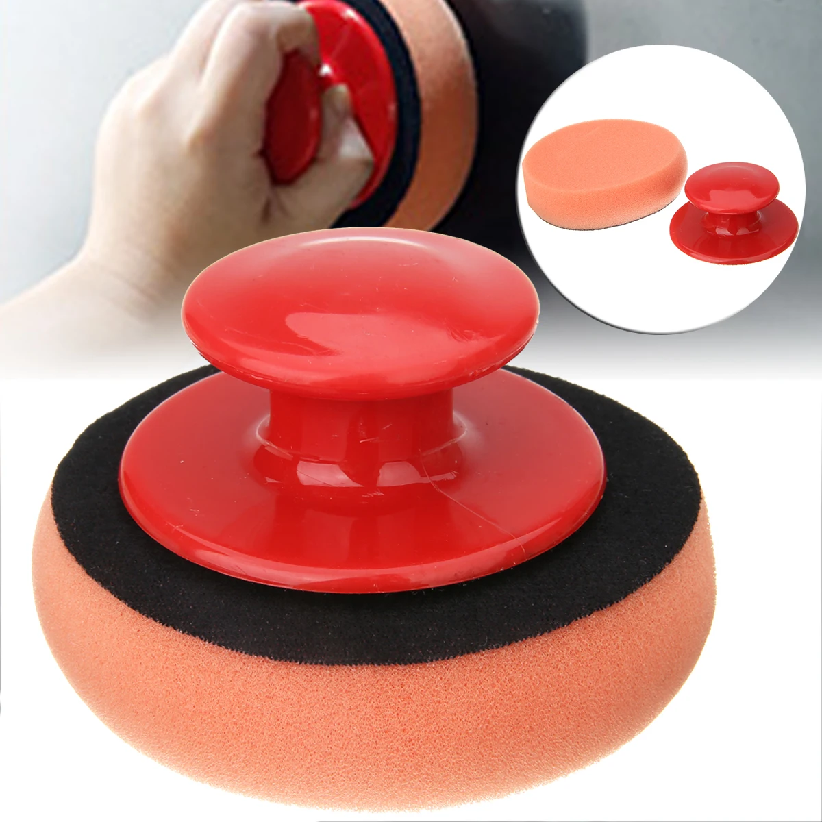 10CM Thicken Car Wax Polishing Sponge Handle Plastic Handle Polish Pad Auto Care Cleaning Foam Gripper Washing Tool