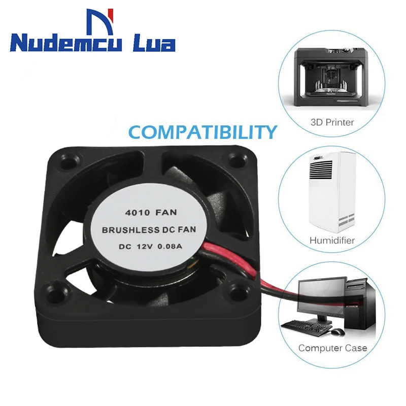 NODEMCU LUA 4010 Fans DC 12V 24V Fans for Heat Sink Cooler for 3 D Printer Parts 4010 Cooling Fan Cooling Radiator (1)