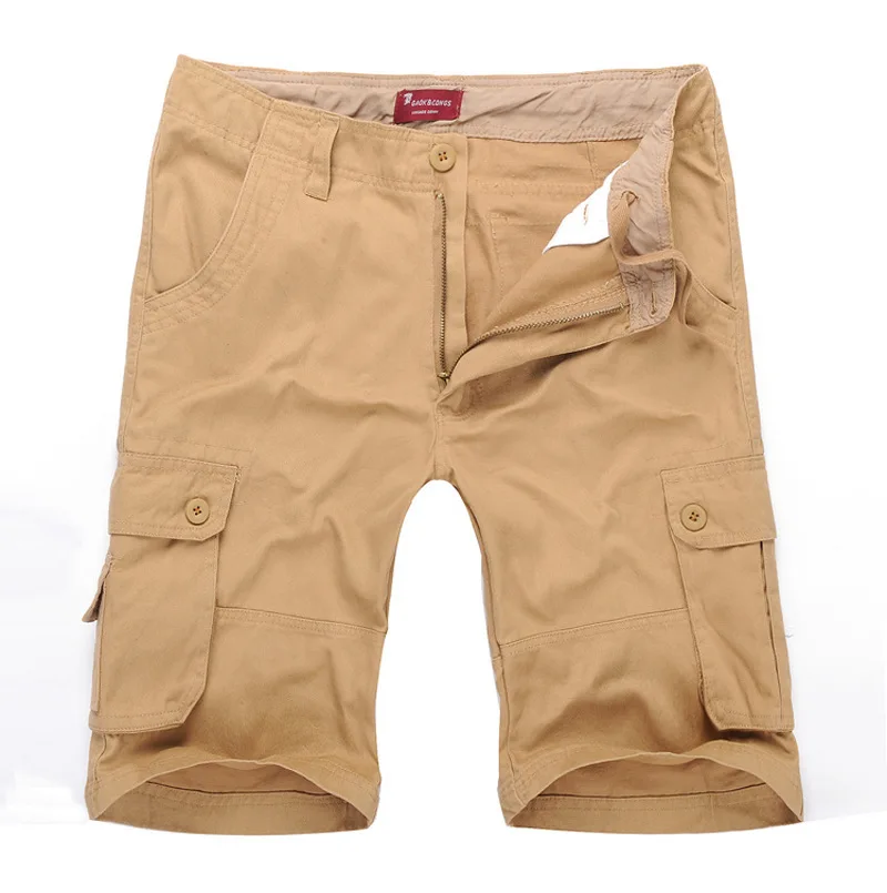 USA SIZE KHAKI Мужские шорты размера плюс мужские шорты: Максимальная Талия 117 см 31-52 55 57 L-XXXL 5XL 5XL 7XL Летние красивые мужские Свободные Комбинезоны - Цвет: USA SIZE KHAKI