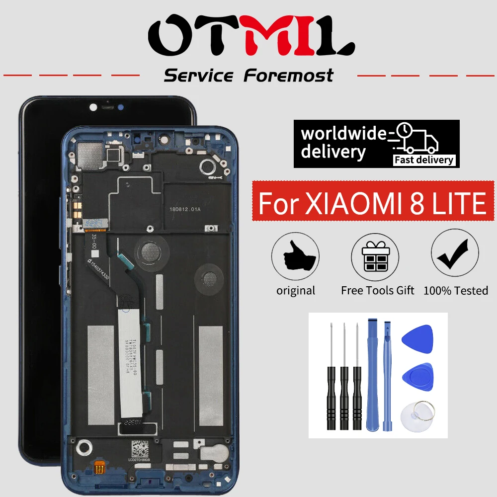 Оригинальный Для Xiaomi Mi 8 Lite 8X ЖК дисплей с рамкой сенсорный экран дигитайзер