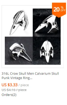 Retro Mens Rings 316L Stainless Steel For Male Boyfriend Biker Jewelry Golden Blue CZ Crystal Stones Skull Eagle Ring 2021 New