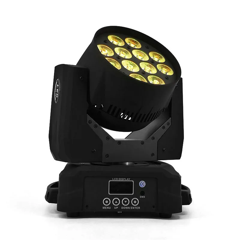 Небольшие окрашенные 12x18 Вт RGBWA+ UV6in1LED мыть Поворотная лампа DMX 512 Control DJ оборудование открытый шоу огни свадьбы