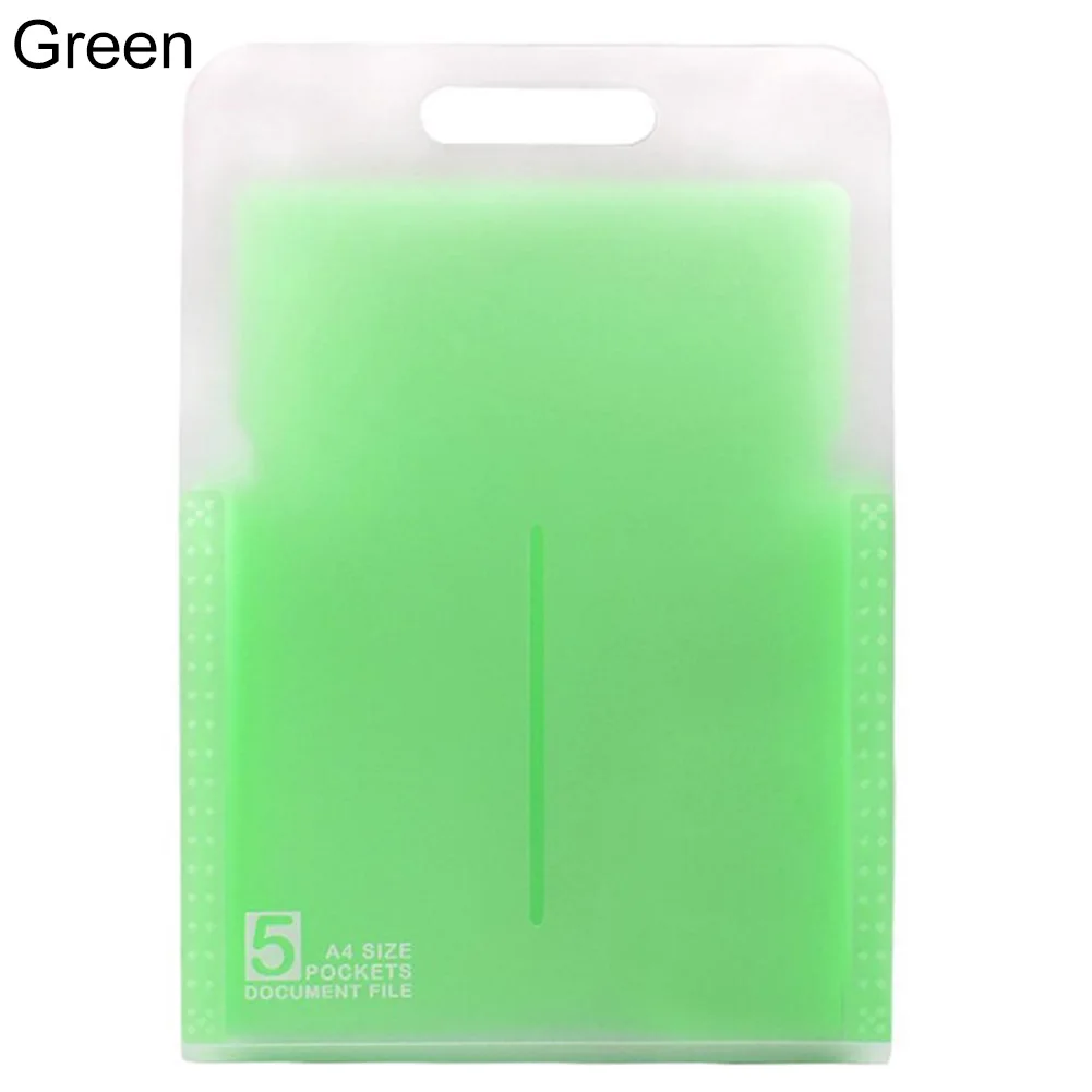Портативная сумка папка для документов папка для файлов широкий кошелек 5 Сетка А4 бумага для органайзера держатель офисные школьные принадлежности подарок симпатичный - Цвет: Зеленый