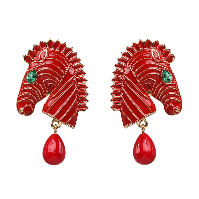 JUJIA Boho ручной работы из бисера ювелирные изделия Свадебные Висячие Серьги Подвески новые стеклянные Хрустальные птицы фламинго рыба массивные серьги - Окраска металла: 52449-RD