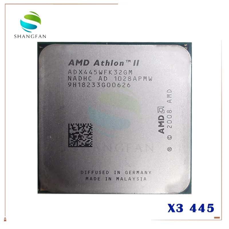 ЦП AMD Athlon II X3 445 3 1 ГГц трехъядерный процессор ADX445WFK32GM разъем AM3 938pin|socket am3|athlon ii x3x3 |