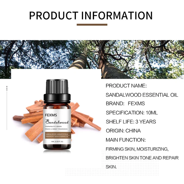 100% Pure Organic Therapeutic Grade Sandalwood Oil for Diffuser, Sleep, Perfume, Massage, Skin Care, Aromatherapy, Bath - 10ML 3