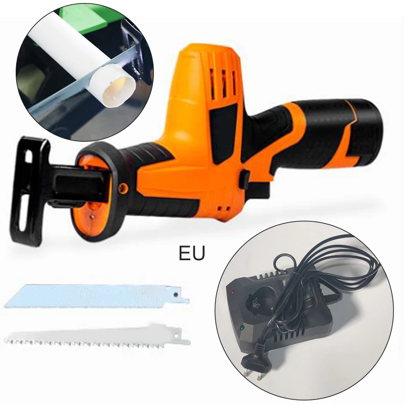 

12V Rechargeable Electric Reciprocating Saw Powerful Wood Cutting EU W/ Battery Reciprocating Saw Accessoreis 2019 New