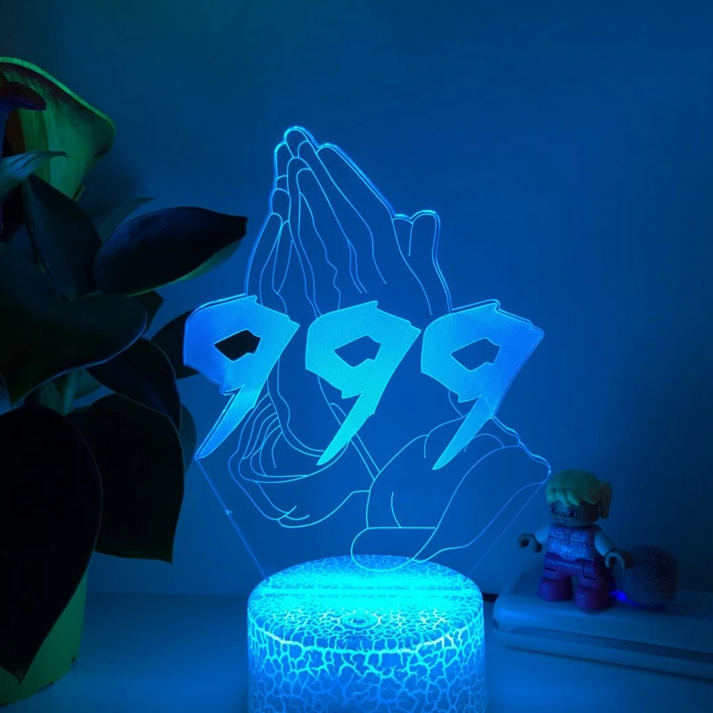 JUICE WRLD 999 3D Led Night Light for Fans Room Decor Gift 3D Lighting led night light