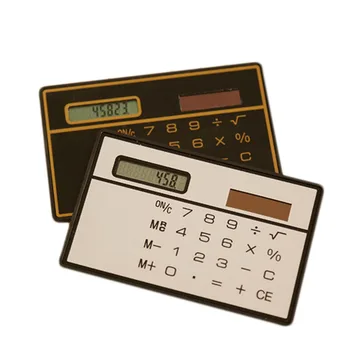 

Calculator Ultra Thin Mini Credit Card Sized 8-Digit Solar Powered Pocket Calculator Office School Supplies Random Color