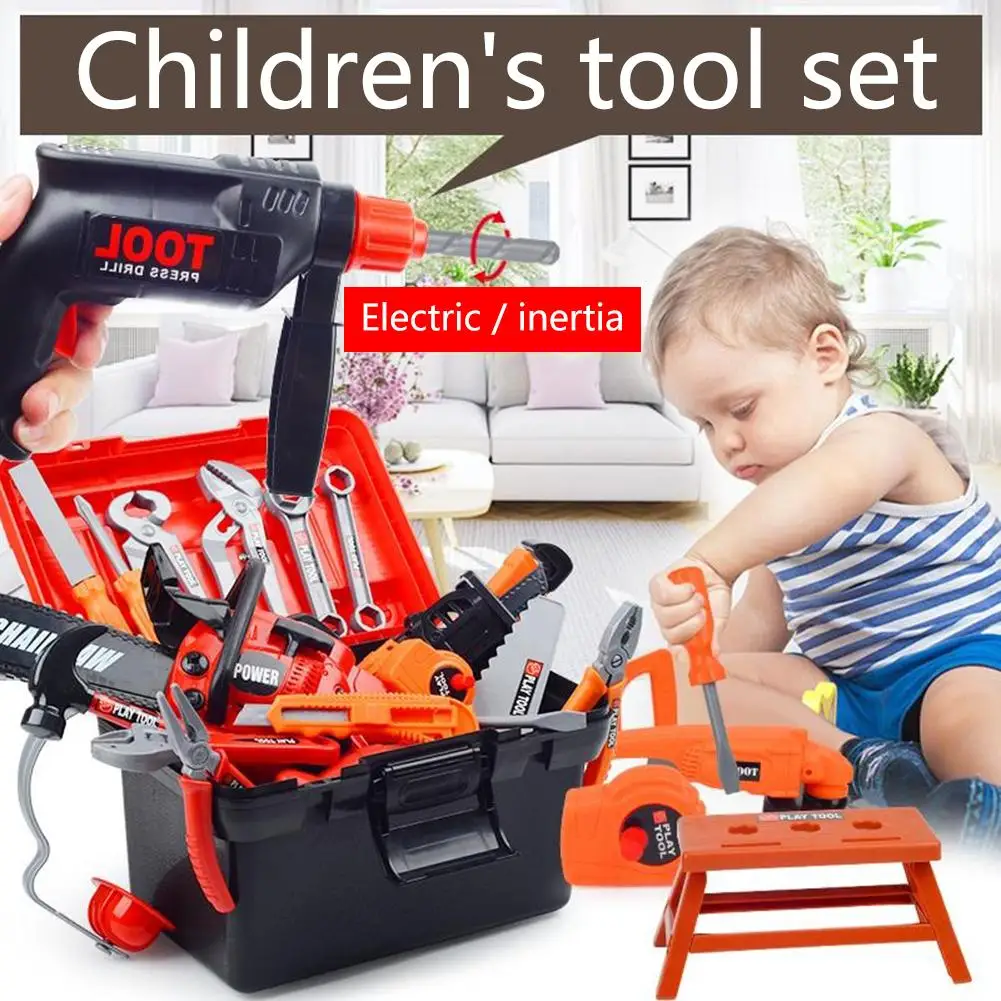 Set de 43 unidades de herramientas de reparación para de trabajo eléctrico, de herramientas de construcción, Set de banco para y niñas, juguetes para pretender - AliExpress Juguetes
