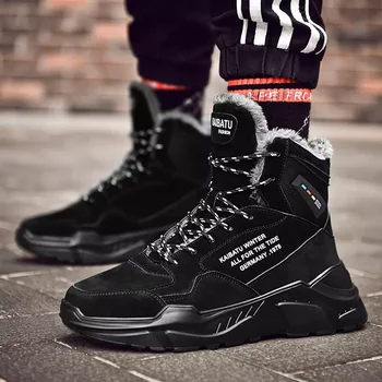 

Cedakeline High Top Clunky Sneaker Outdoor Walking Shoes Snow Boots Keep Warm Comfortable Men's Shoes Cotton Shoes