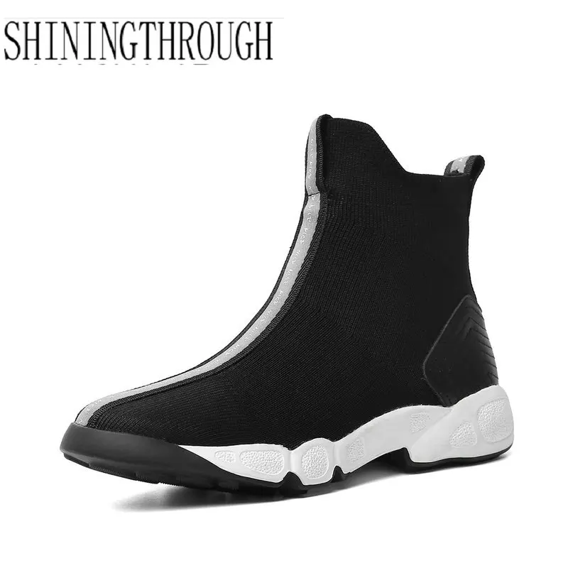 

Stretch Leather Boots Women Ankle Boots Woman Square Heels Ladies Dress Shoes Spring Autumn Shoes Woman Large Size 43