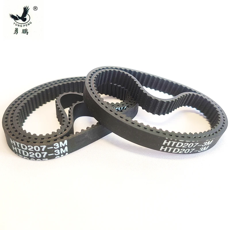 HTD207-3M  Arc Timing Belt Length 207mm Teeth 69  Width 6mm 9mm 15mm Rubber Closed-Loop HTD Pulley CNC Machine