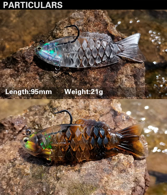 2021 THETIME New NAUGHTY Soft Shad Bait 100mm/21g Ultrasoft Silicone Multi-Segment  Dark Sleeper Swimbait Jig Head Lure Bass Fish - AliExpress