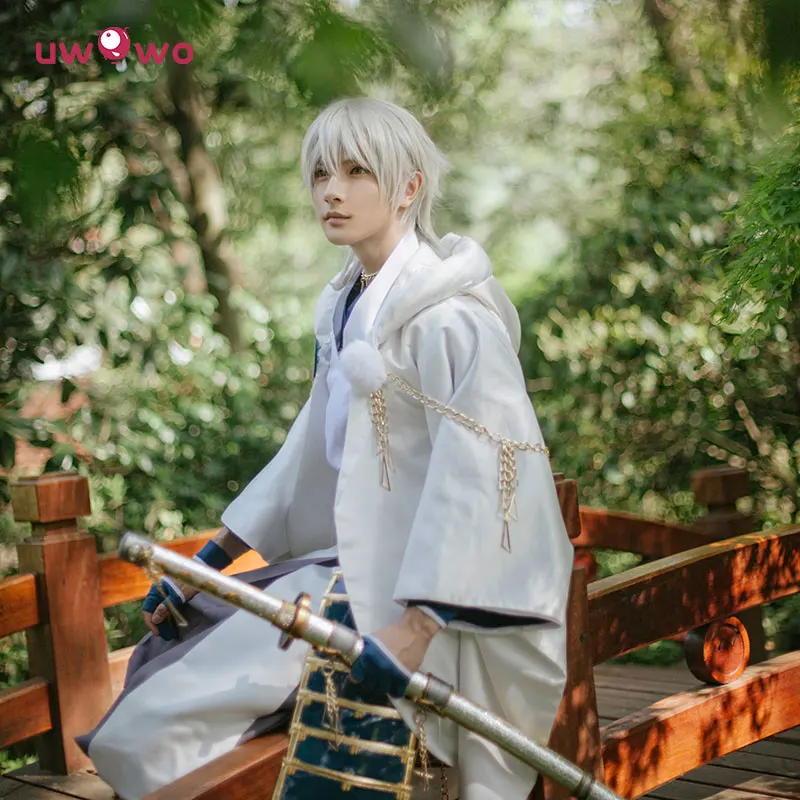 UWOWO Tsurumaru Kuninaga Косплей Touken Ranbu онлайн Белый мужской костюм