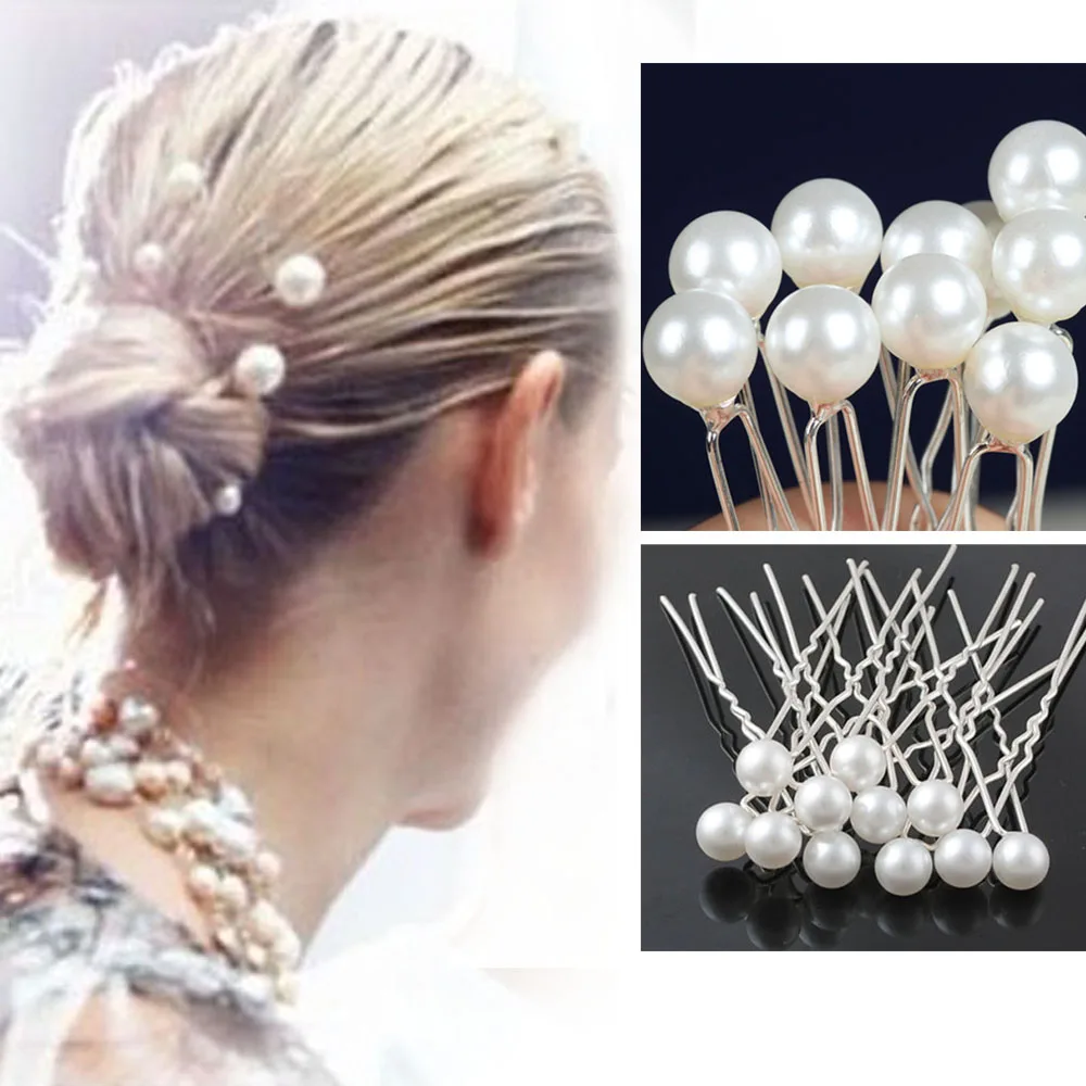 20 Pcs High Quality 20PCS Hot Prom New Wedding Barrette White Pearl Hairpins Hair Clip Headwear Apparel Accessories |