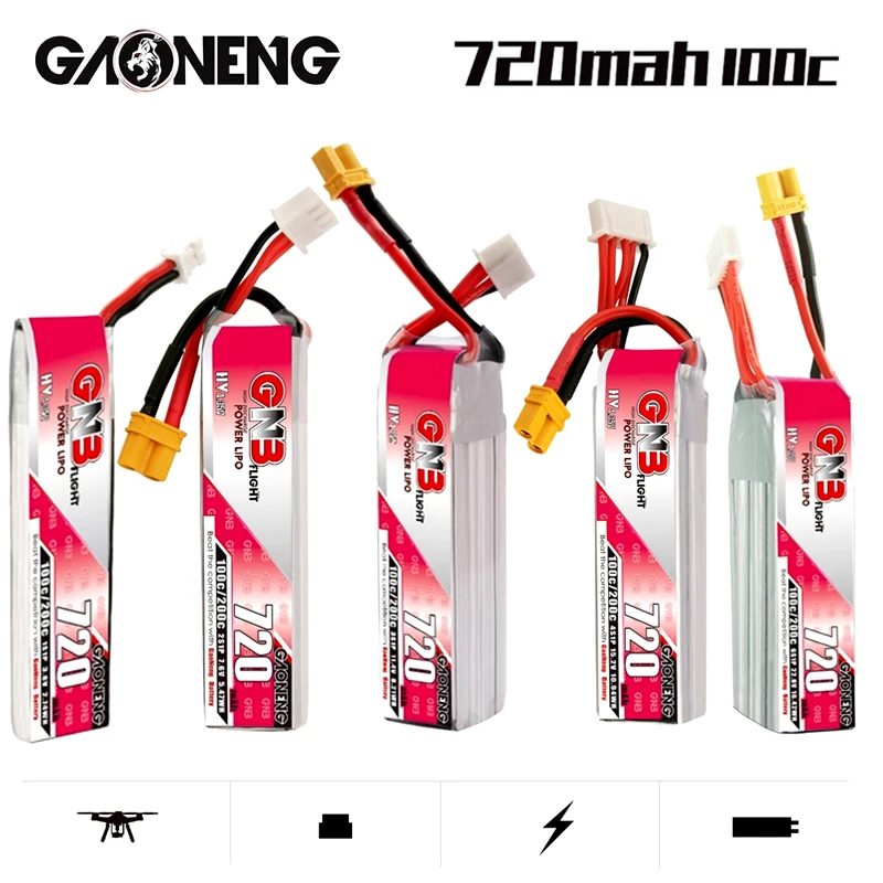 Литий-полимерный аккумулятор GAONENG GNB 1S/2S/3S/4S/6S 720 мА · ч макс. 200C для