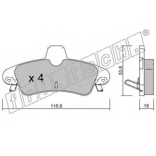 Колодки тормозные дисковые задние Ford MONDEO SW 99-00 fri.tech