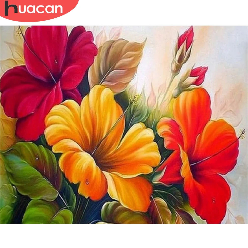 HUACAN DIY живопись по номерам цветы холст Рисование картины картина маслом Ручная