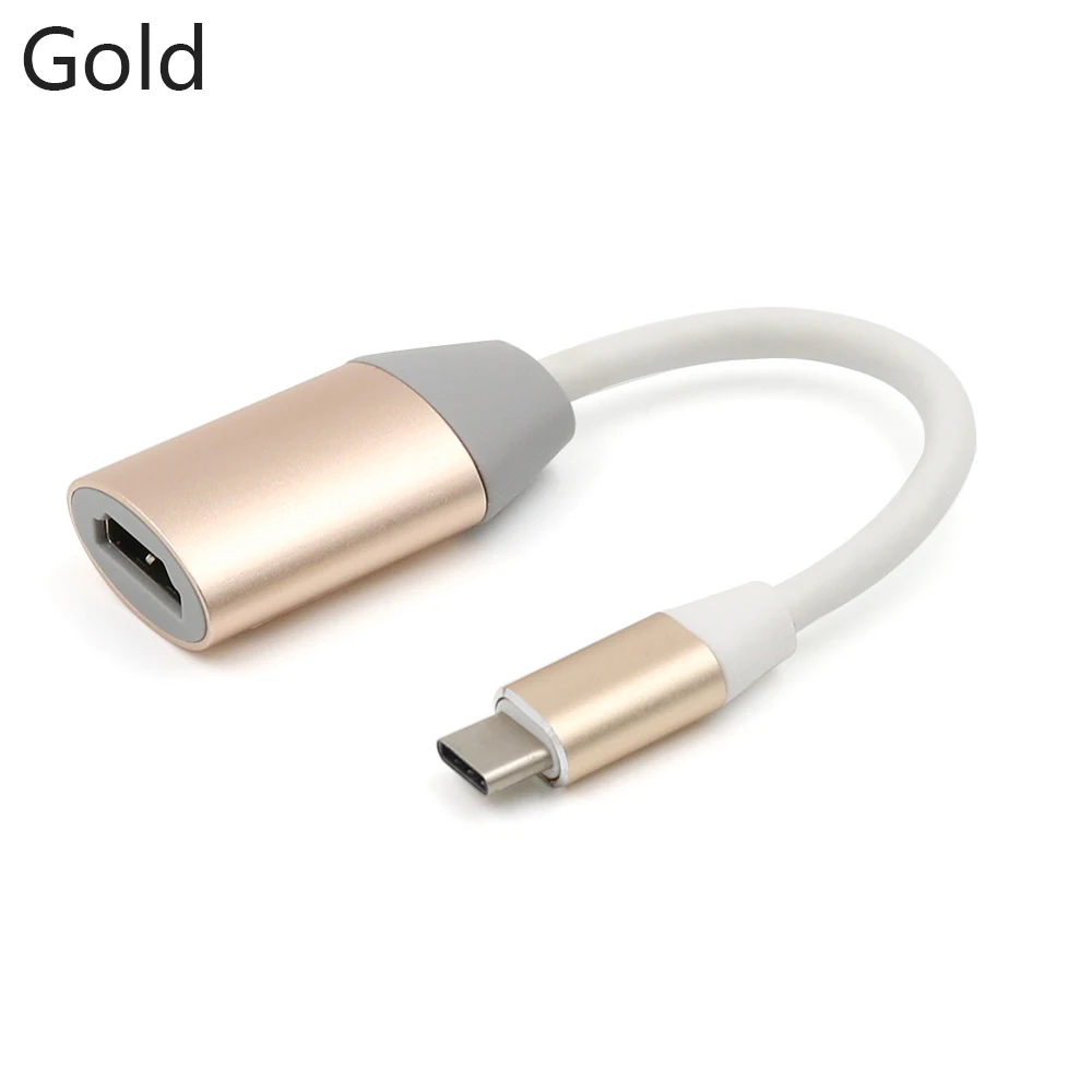 USB 3,1 type C к HDMI конвертер адаптер кабель адаптер 4K аудио и видео синхронизация совместима с 1" Apple MacBook - Цвет: Gold