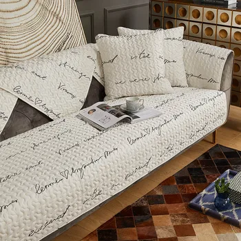 

White Letters Sofa Cover Cushion Cotton Cloth Fabric Slip Resistant Slipcover Seat Towel Couch Sofa Cover for Living Room