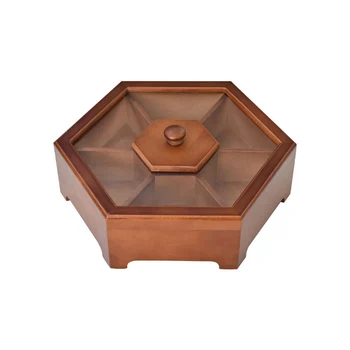 

Container Home Assorted Snack Candy Box Solid Wooden Multifunction With Lid Storage Desktop Protection Dried Fruit Wedding
