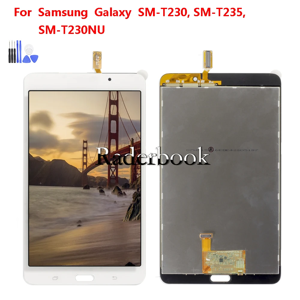 para Samsung Galaxy Tab Sm-t230 Sm-t235 Sm-t230nu Display Lcd Tela de Toque Digitador Assembléia 7.0
