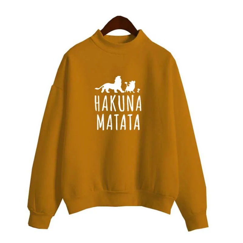 brown Пуловер «Король Лев Акуна Матата» уличная Толстовка зима осень Ulzzang Kawaii Модные женские толстовки с капюшоном - Цвет: brown
