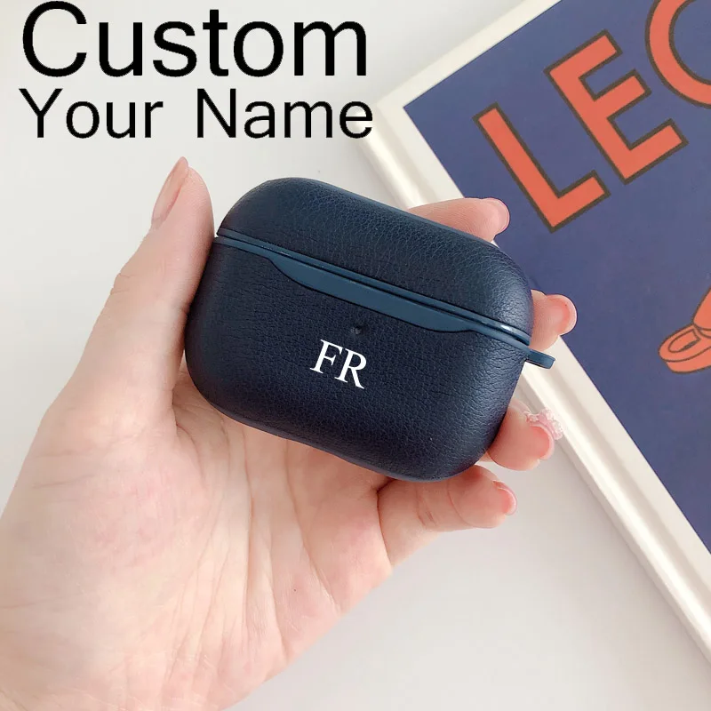 Personalised Apple Airpods 1&2 Case Cover Handmade PU Leather 