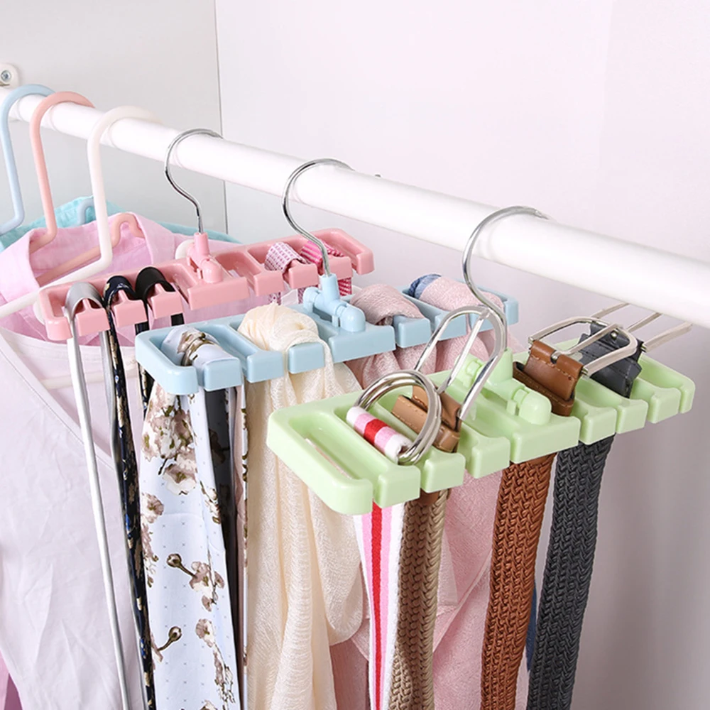 

New 8-hole Belt Scarf tie Storage Rack saving space MultiFunctional Clothes Hangers plastic belt hanger wardrobe home organizer