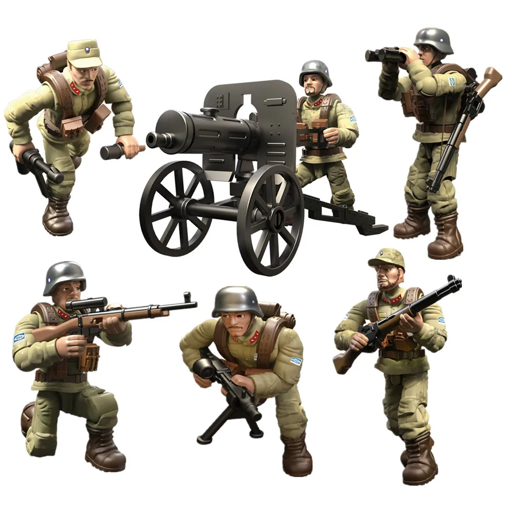 6 шт в стиле милитари мировой войны WW2 SWAT Солдат полиции фигурки строительные