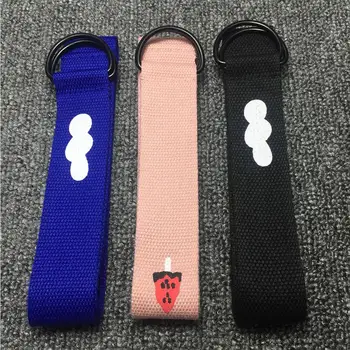 

Yfashion Unisex Sweet Style Fashion Canvas Waistband Colorful Printing Double Rings All-match Belts