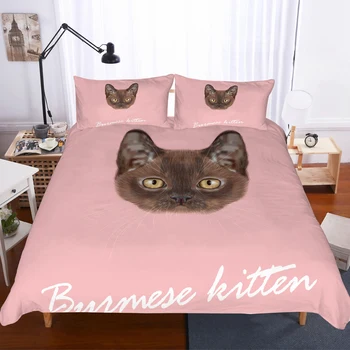 

Billmese Kitten Cat Bedding Set Bedroom Decor 100% Microfiber Hypoallergenic with Zipper 1PC Duvet Cover with Pillowcases