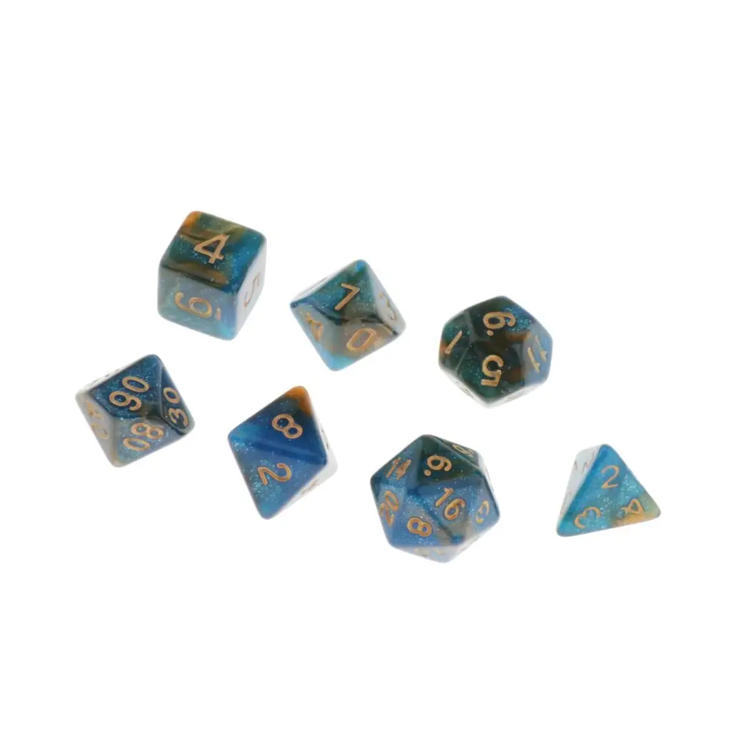  7 Die Polyhedral Dice Dungeons & Dragon D4-D20 D12 Dices Board Game Accessories DND Role Playing Game Dice Set