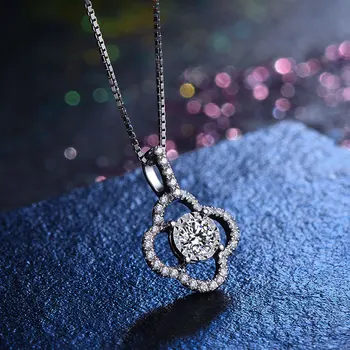 

0.10ct/center stone+0.20ct/side stone Handmade 18K Gold Natural Diamond Pendant Necklace for Women Wedding - Free DHL Shipping