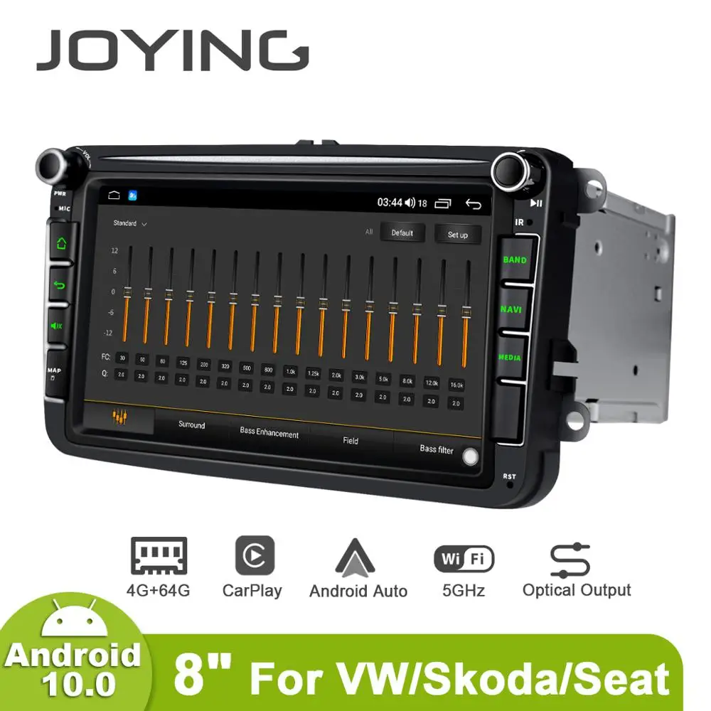 JOYING 2 din car radio 8 inch head unit GPS Navigation 4GB+64GB Octa Core for VW/Seat/Skoda/Volkswagen/Canddy/Rapid with Carplay