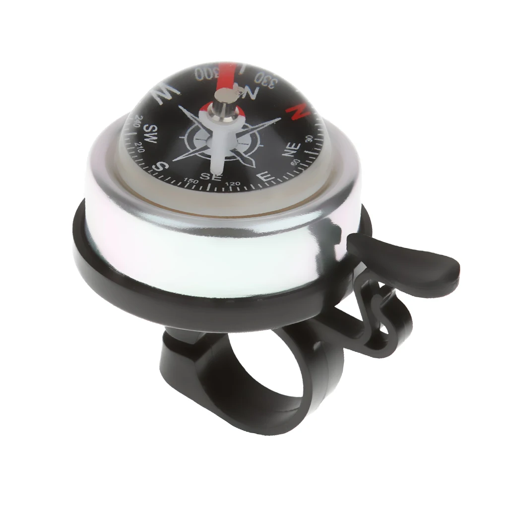 Sliver Bicycle Safety MTB Mountain Rode Bike Ring Alarm Bell Compass Alloy & Plasitc Bicycle Accessories