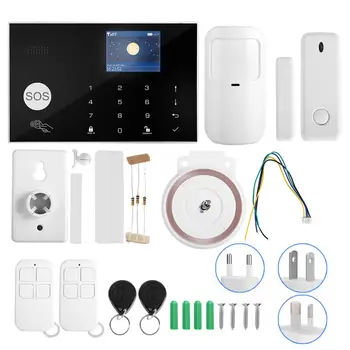 

Remote Control Alarm 2.4in TFT 4G WiFi APP Remote Control Burglar Alarm Support for Alexa for Google Home Tuya 100-240V